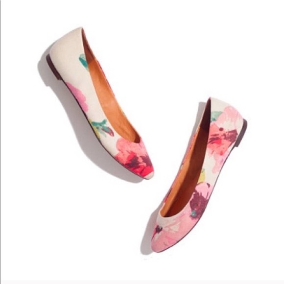 Madewell Shoes - MADEWELL floral sidewalk skimmer flats siz…